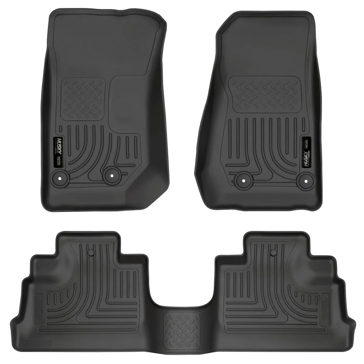 0718 Wrangler JK Unlimited 4dr Weatherbeater Front & 2nd Row Floor Liner Black