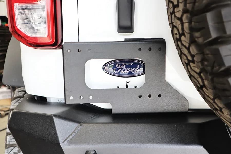 2021+ Bronco Rear License Plate Door Mount (Black Powder Coated)