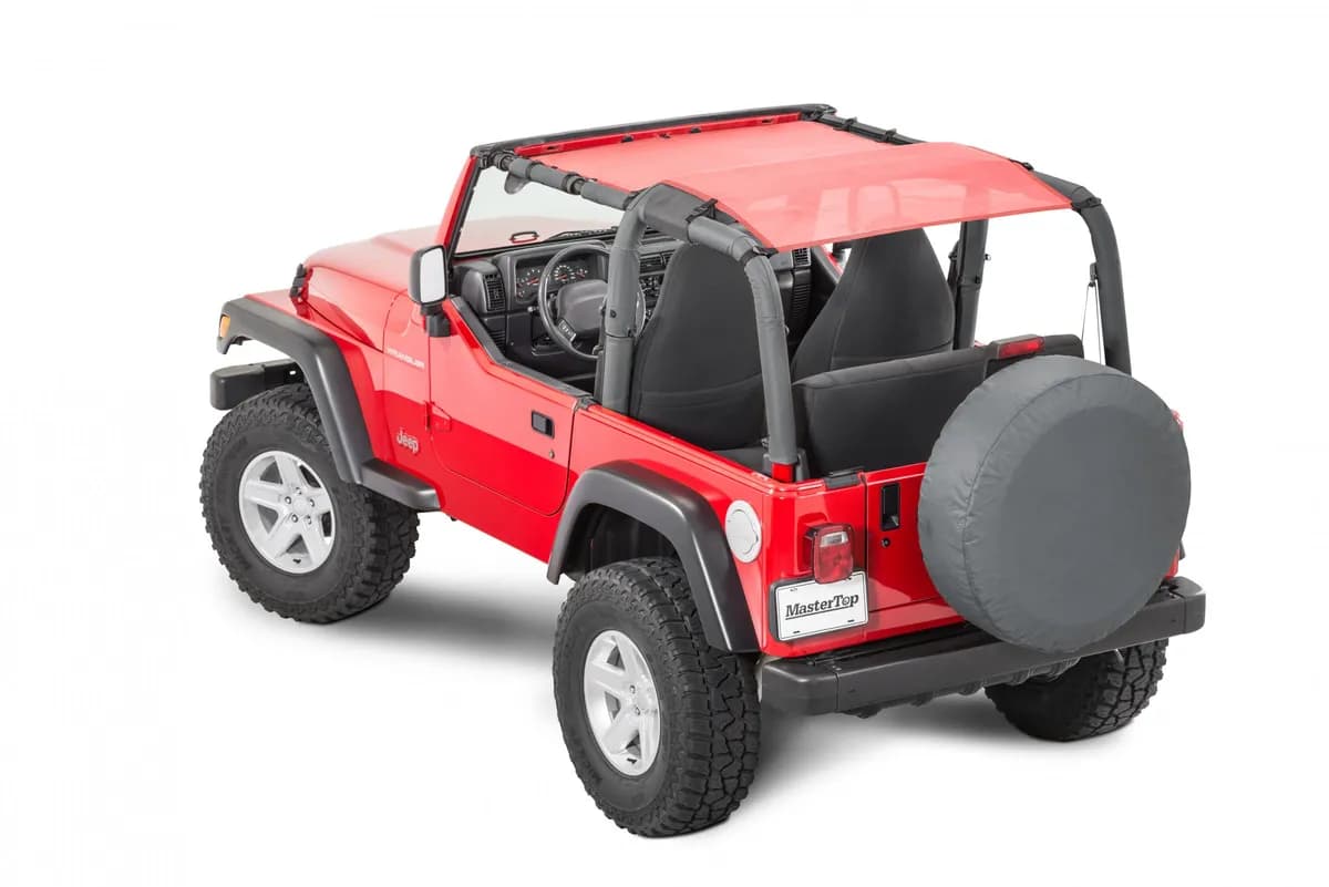 Jeep TJ/YJ Mesh Bimini Top ShadeMaker Plus For 92-06 Wrangler TJ/YJ Red MasterTop