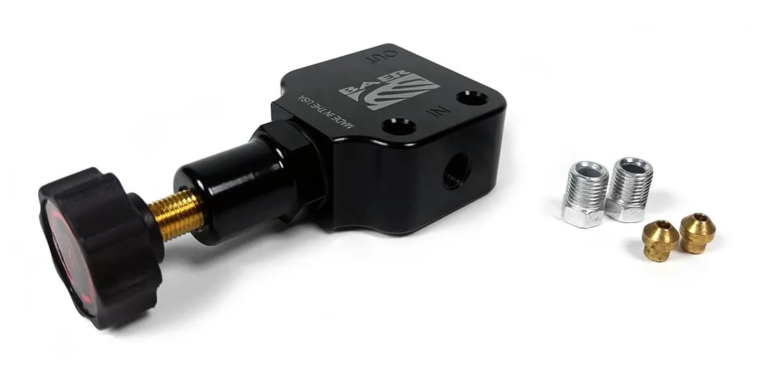 Baer Brakes Black General Fit Adjustable Proportioning Valve, Inline, with 3/8-24 Fittings