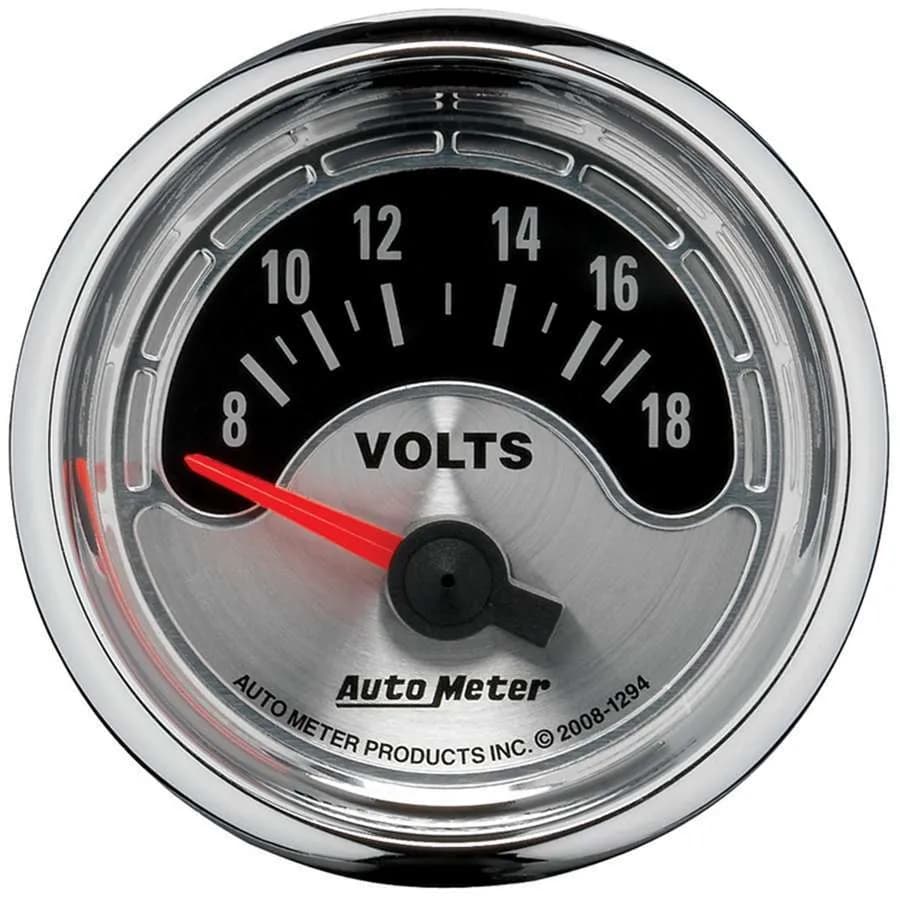 Gauge, Voltmeter, 2 1/16", 18V, Elec, American Muscle