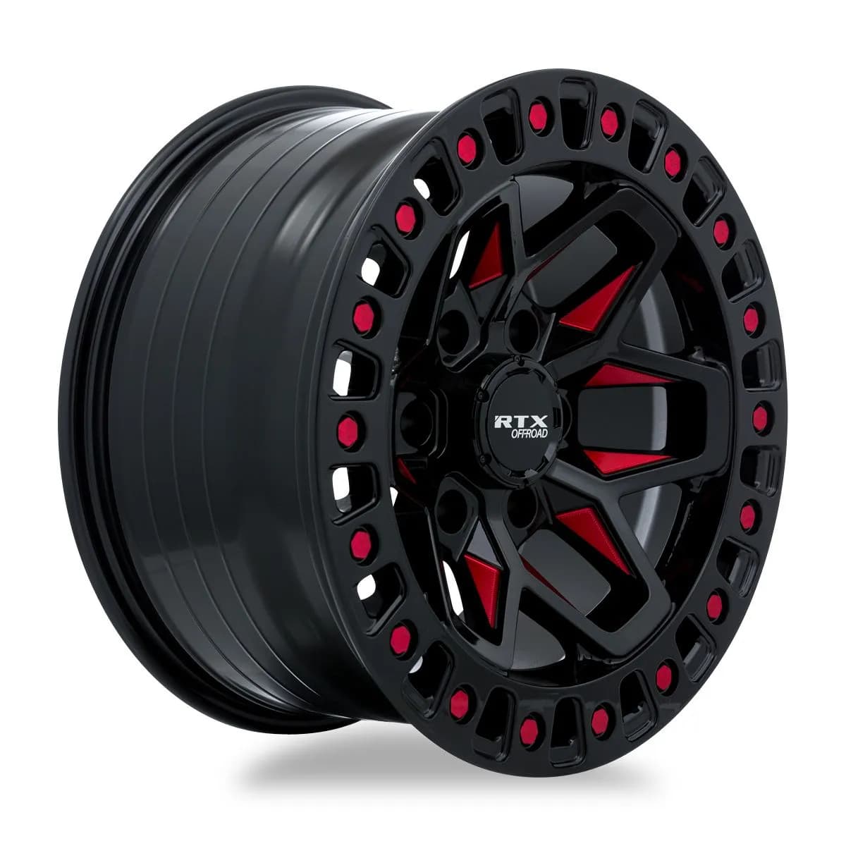 Zion 17x9 6x139.7 Et0 Cb106.1 Gloss Black Milled Red