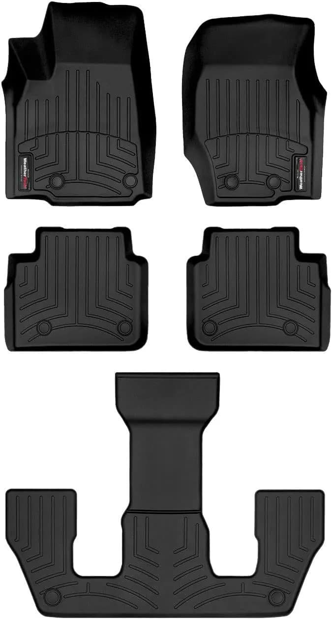 WeatherTech 2021 - 2024 Jeep Grand Cherokee L Black Front rear and rear Floorliners 441696-1-2-3