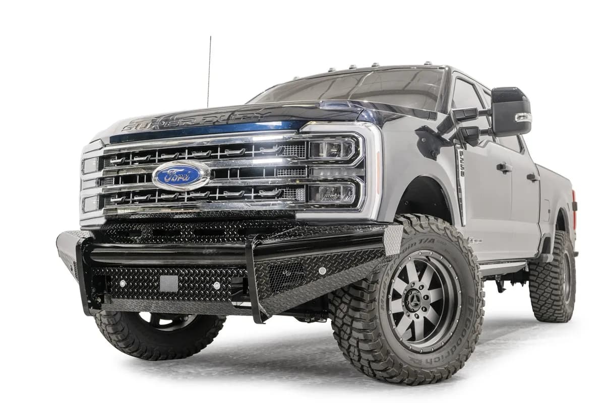 Black Steel Front Bumper; w/No Guard; Sensor Compatible; Gloss Black;