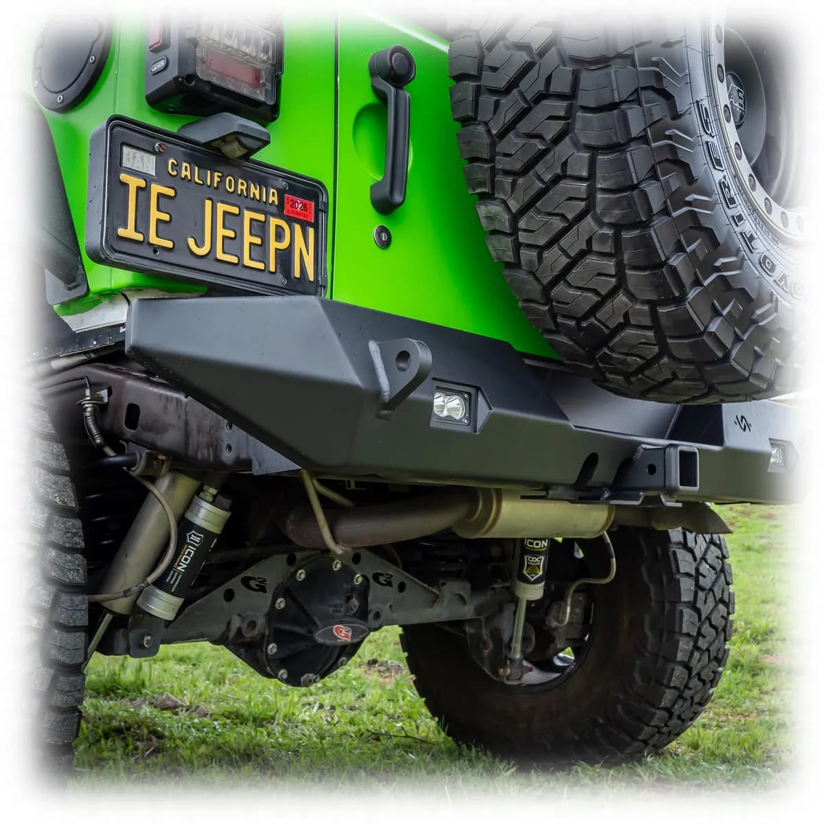 Jeep JK Rear Bumper with LED Pod Lights & Hitch Receiver | 2007–2018