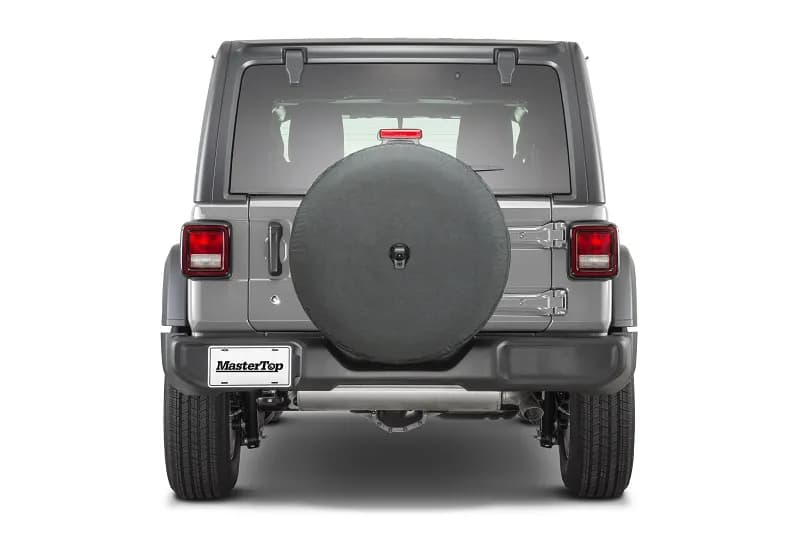 Jeep Wrangler JL Spare Tire Cover For 18-Pres Wrangler JL 32 inch 245/75R17 and 255/70R18 Black MasterTop
