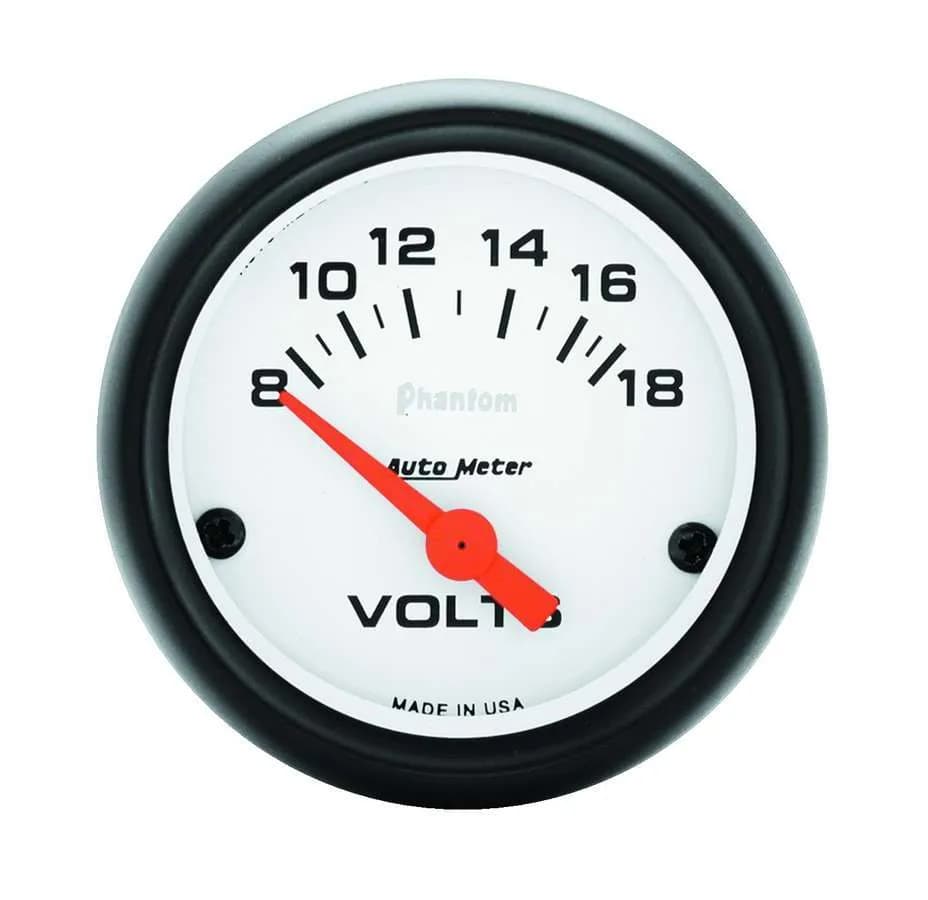 Gauge, Voltmeter, 2 1/16", 18V, Elec, Phantom