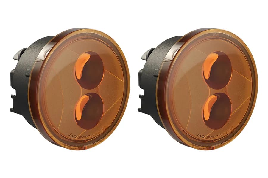 0718 Wrangler 12v Dot/Ece LED Round Turn Signals W/Amber Lens 2 Light Kit