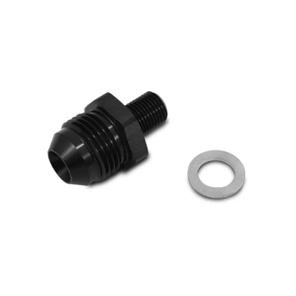 Straight AN to Metric Adapter Fitting; -4AN; M16x1.5 Metric Size; 6061 Aluminum; Black Anodized;