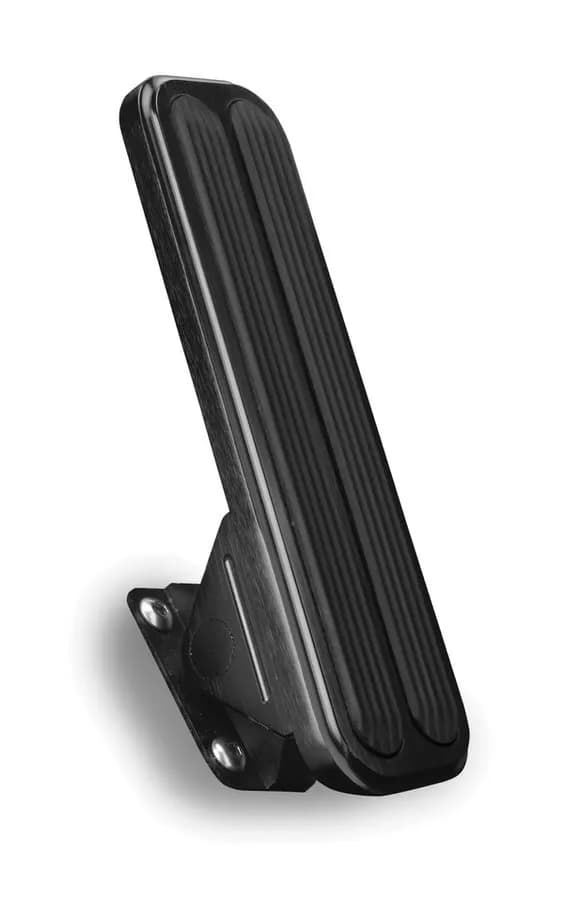 Floor Mounted Gas Pedal; Eliminator Style; w/Rubber Insert; Billet Aluminum; Black Finish;