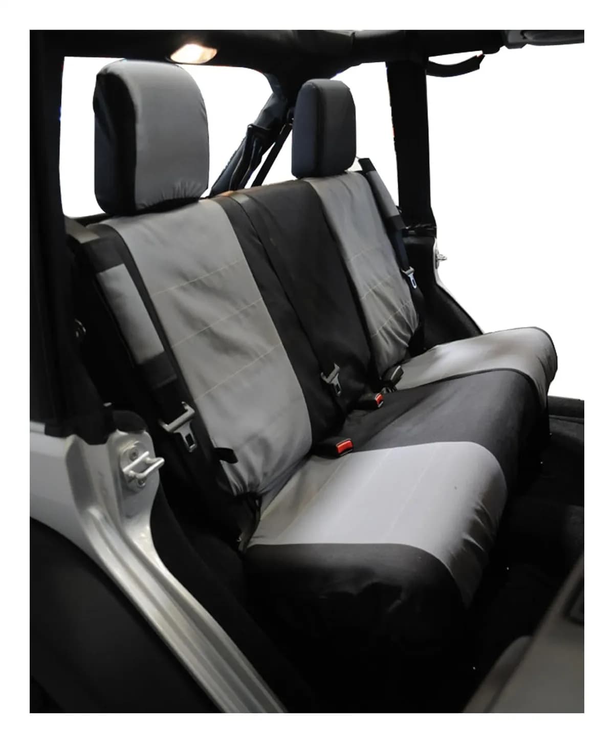 2007-2011 Wrangler JK 2-Door model; Black & Gray - Includes: 2 Rear Black/Gray Polycanvas Seat Covers