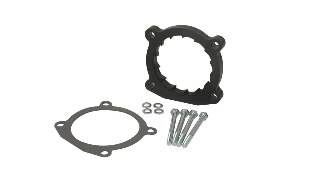 Vortice Throttle Body Spacer; Increases Lower End Torque/Fuel Efficiency/Throttle Response w/Stock Or Volant Intakes; Incl. Gasket And Hardware; Glass-Filled Nylon Composite;