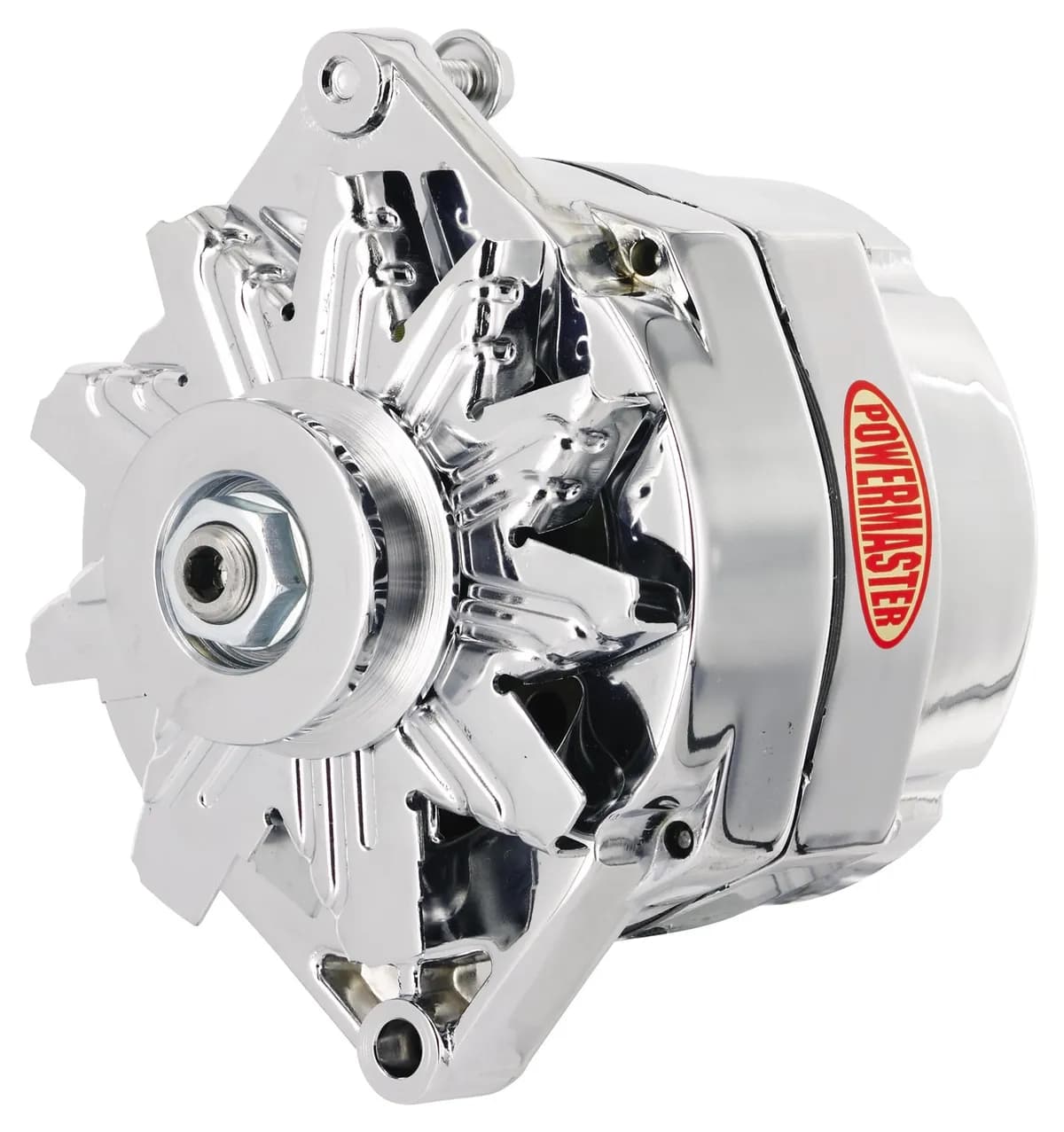 Alternator; Jeep Upgrade; 1 in. Spool Motorola Replacement; 100 Amp; 75 Idle; 1 Groove V Type Pulley; 1 Wire; Chrome;