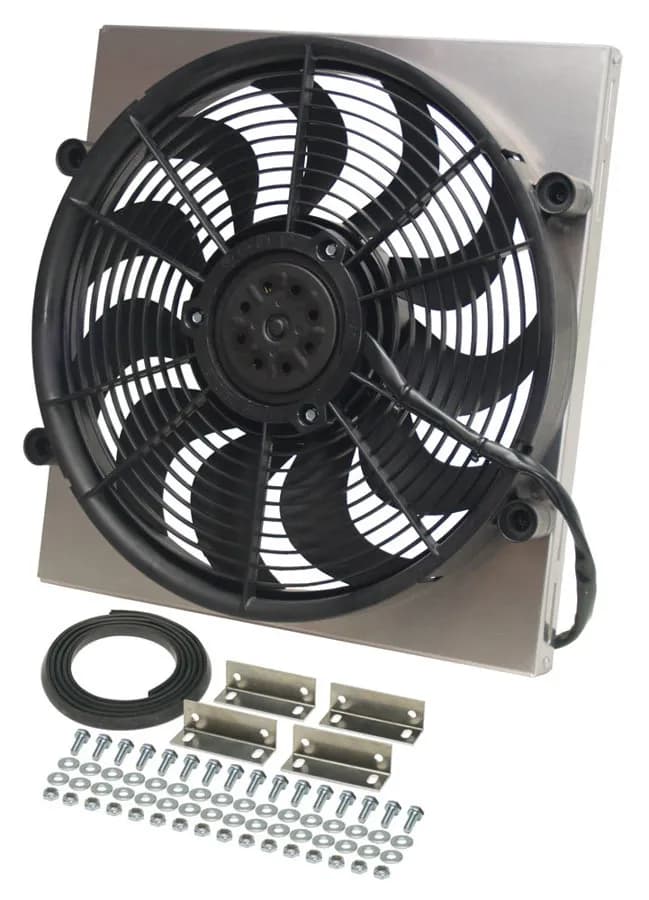Derale 16816 Powerpack - High Output Single 17 Electric RAD Fan/Aluminum Shroud Kit