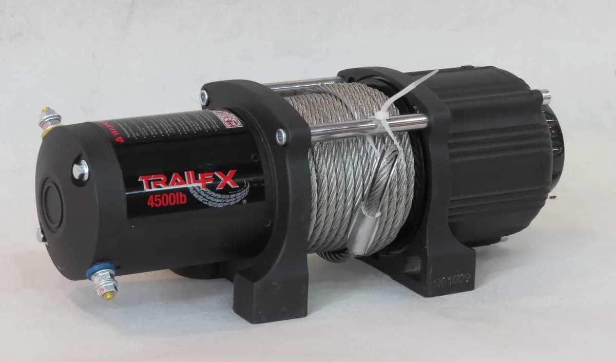 TrailFX W45B ATV/UTV Mounted 250A 4500 Lb Cap 13/64 x 40 Ft Steel Cable 4-Way Roller Fairlead