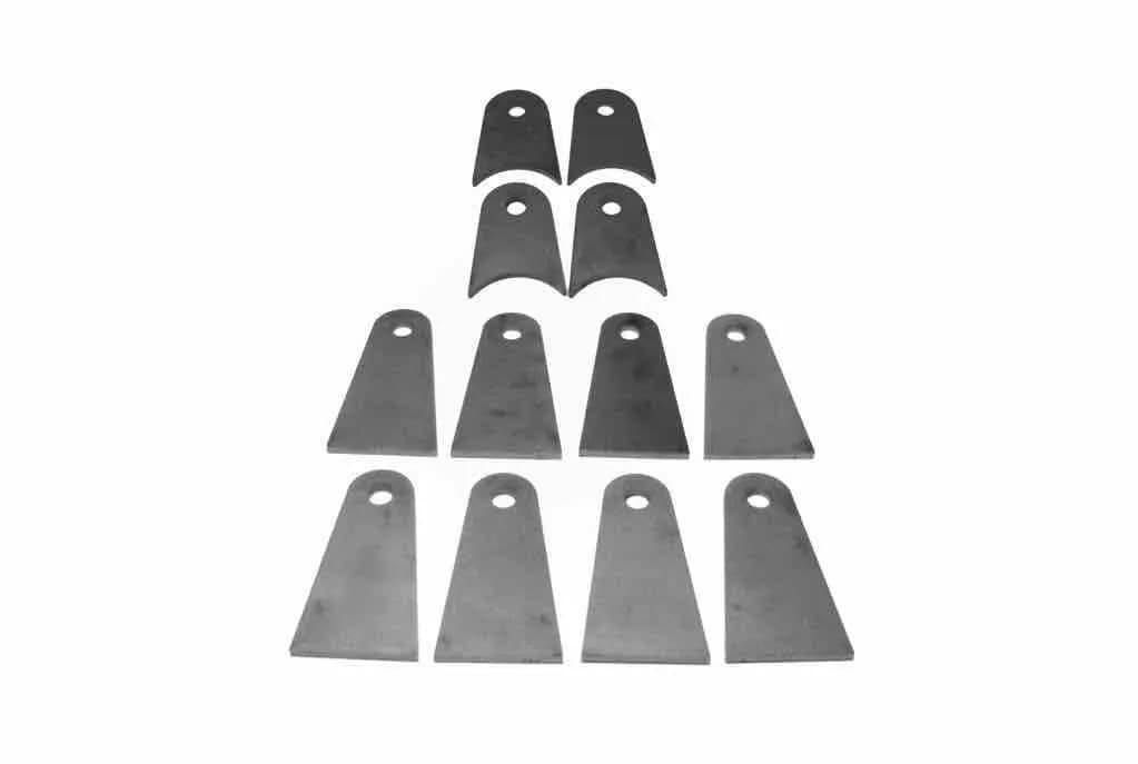 Steinjäger Tabs and Clevises, Weld On 4 Link Tab and Clevis Kits 0.500 Bore 4.00 Axle Diameter 2.00 Long Axle Tab 4.00 Inch Straight Tab 4 Axle Tabs, 8 Straight Tabs