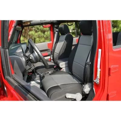 Seat Cover Kit Front Neoprene Black/Gray; 0710 Jeep Wrangler Jk
