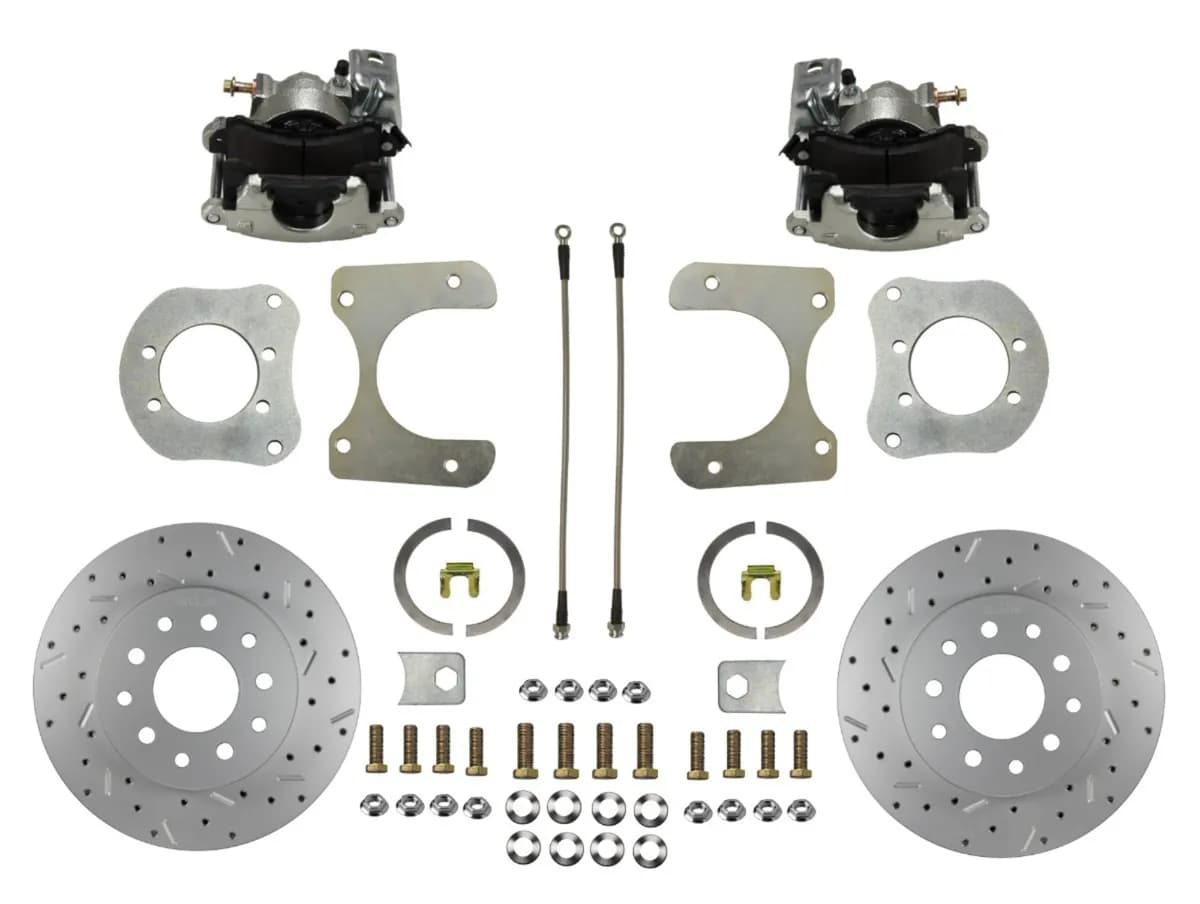 Leed Brakes RC3001X Rear Disc Brake Kit with Drilled Rotors and Zinc Plated Calipers