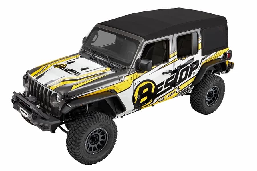Supertop Ultra Squareback Soft Top For Jeep 2018-Current Wrangler JL 4 Door Black Bestop