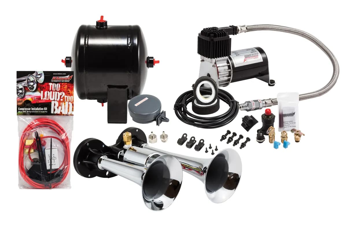 Pro Blaster™ Dual Horn Kit; Black; Includes Horns PN[99]/ 120 PSI Air Compressor PN[6260RC]/ 0.5 Gallon Air Tank PN[6260RT];