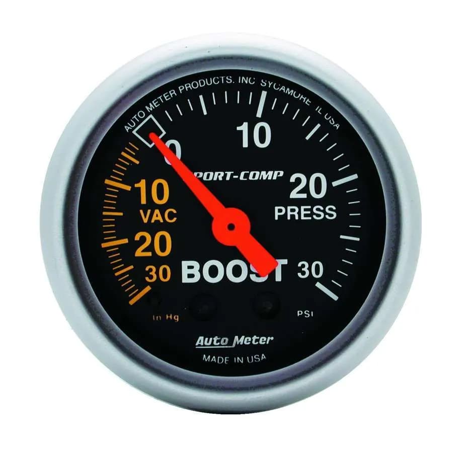 Gauge, Vac/Boost, 2 1/16", 30inHg-30psi, Mechanical, Sport-Comp