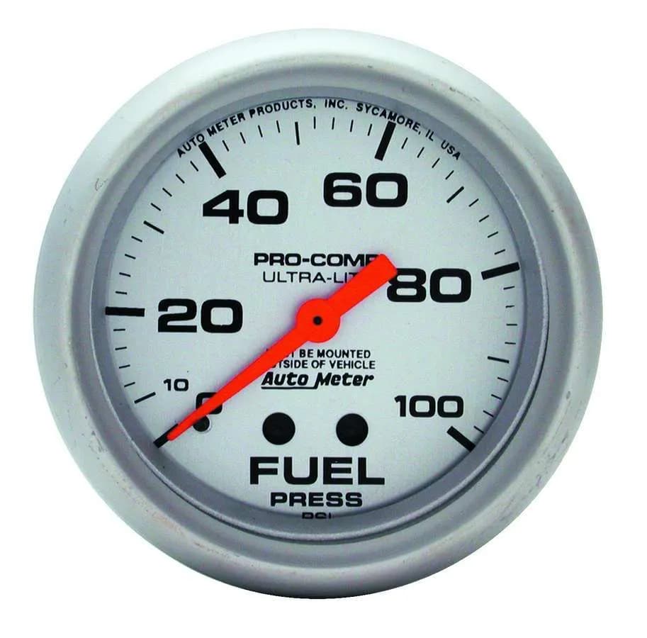 Gauge, Fuel Pressure, 2 5/8", 100psi, Mechanical, Ultra-Lite