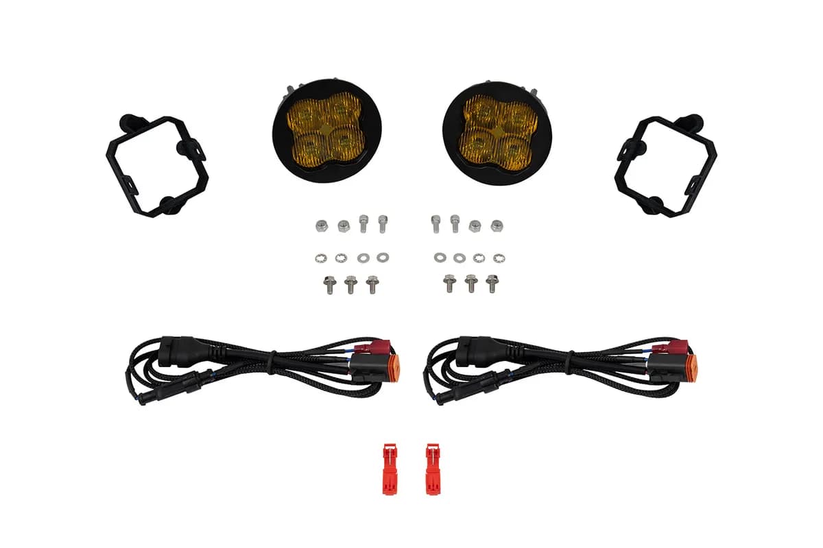 SS3 SAEDOT Type NO Fog Light Kit Yellow 3000K Pro 36 watts Yellow SAE Fog Diode Dynamics