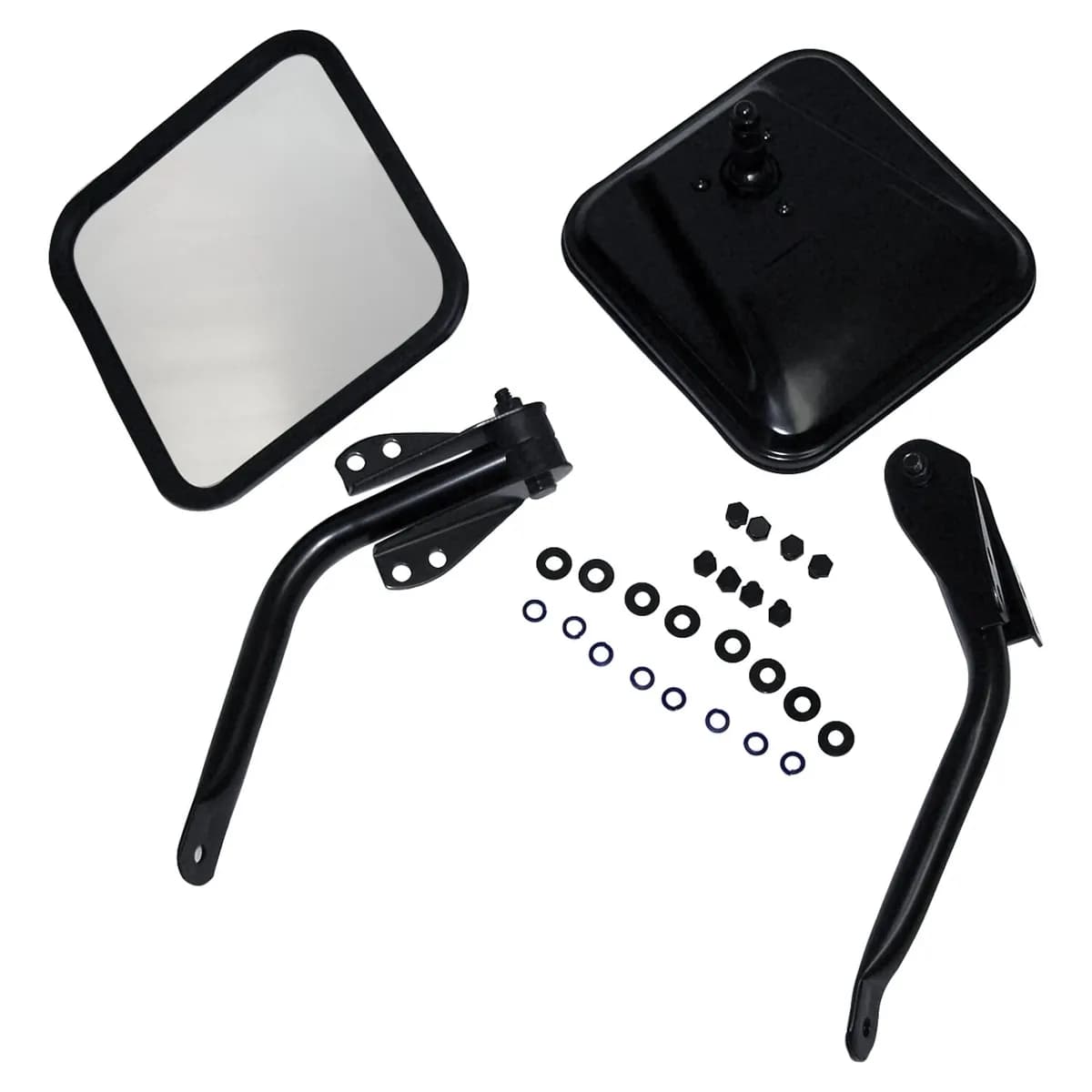 Crown Automotive Jeep Replacement 5462736K Gloss Black Mirror Kit for 55-95 Jeep CJ-5, CJ-6, CJ-7, CJ-8, YJ Wrangler
