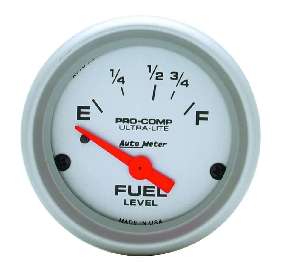 Gauge, Fuel Level, 2 1/16", 16OE to 158OF, Elec, Ultra-Lite
