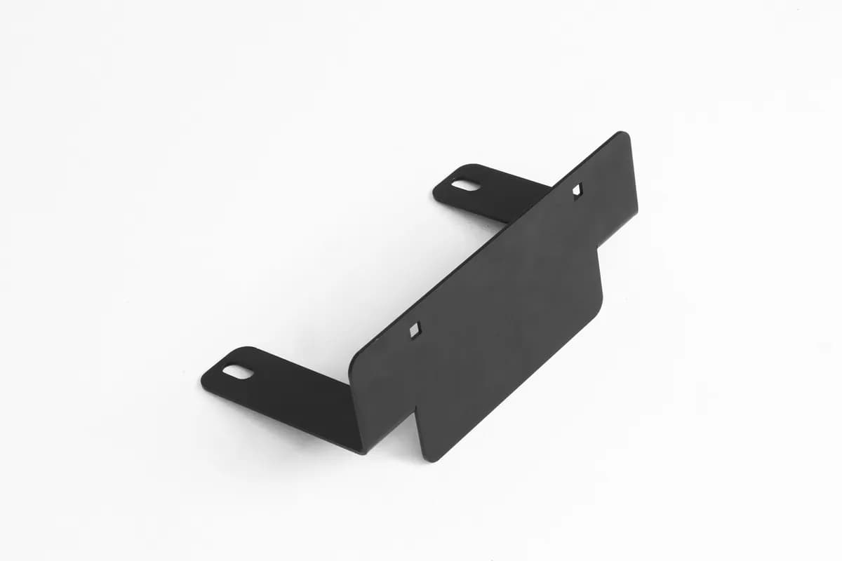 Vengeance Front License Plate Bracket; 2 Stage Black Powder Coated; Short;
