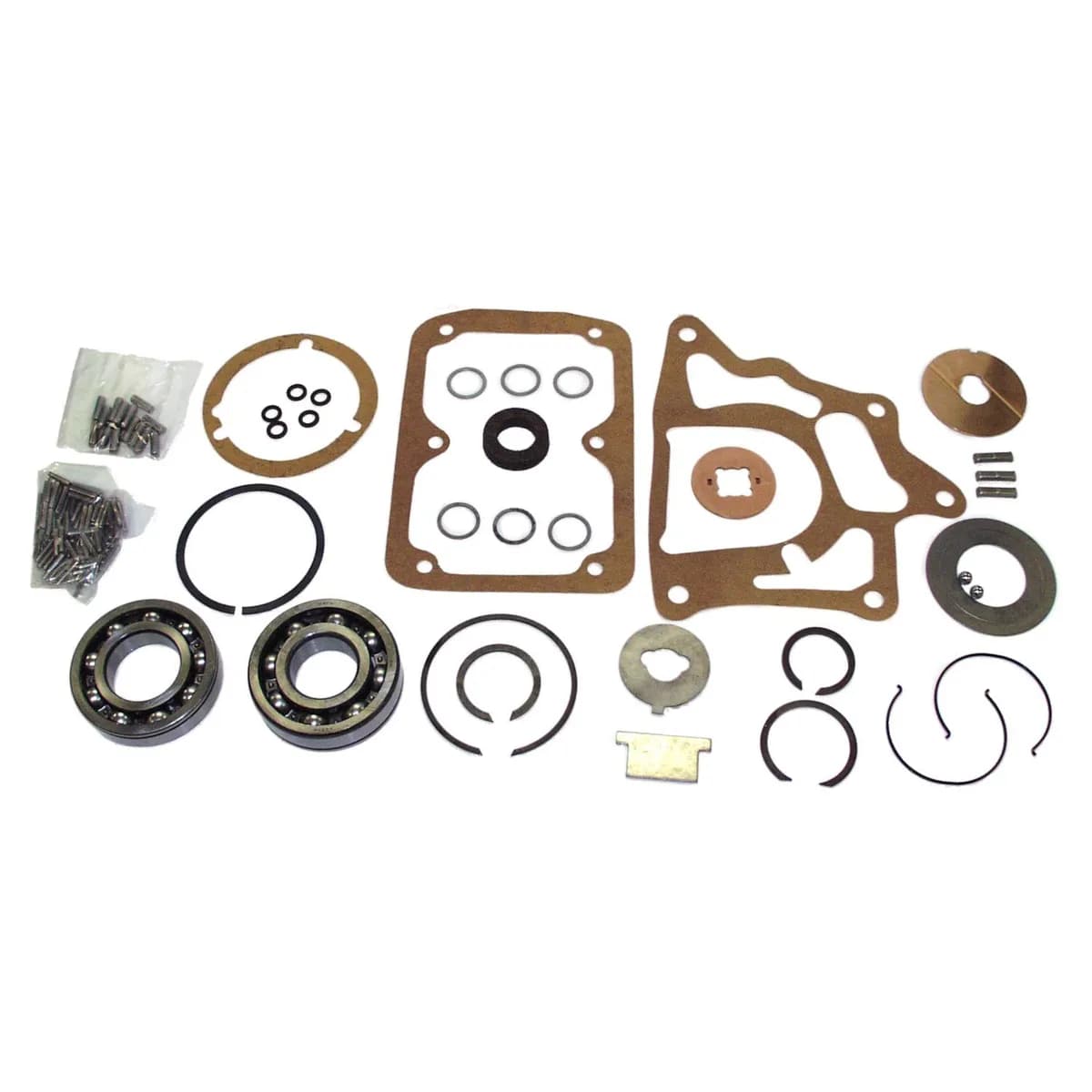 Transmission Overhaul Kit 1945-1949 CJ-2A;1948-1953 CJ-3A;1953-1968 CJ-3B;1955-1971 CJ-5;1955-1971 CJ-6;1950-1952 M38;1952-1963 M38-A1;1956-1964 FC-150;1957-1964 FC-170;1963-1964 SJ, J-SERIEs1966-1971 C101 COMMANDO;1948-1963 SEDAN DELIVERy;194