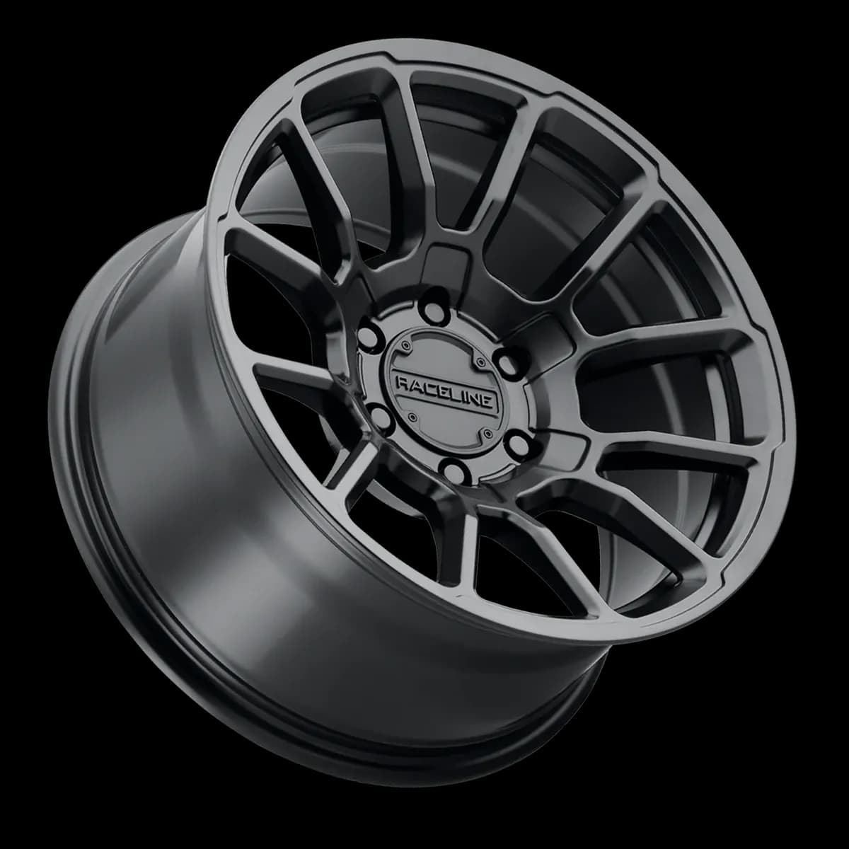Aluminum Wheels 20x9 Gauge 950B Satin Black Multi Spoke 0 Offset 5 on 127 Bolt Pattern 78.1 Bore Raceline