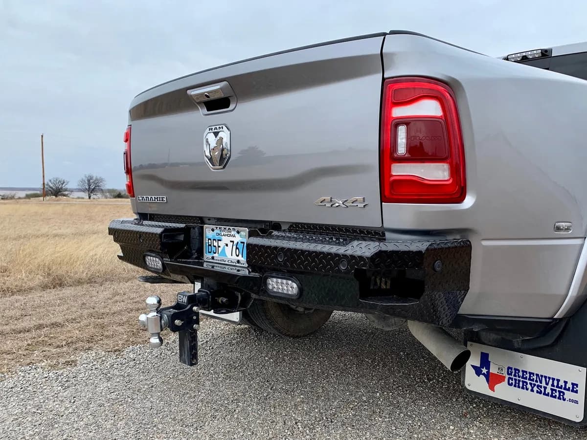FT Rear Bumper For 2019-2026 Ram 2500/3500 HD Sensor Cutouts Gloss Black Powdercoat Bodyguard Bumpers