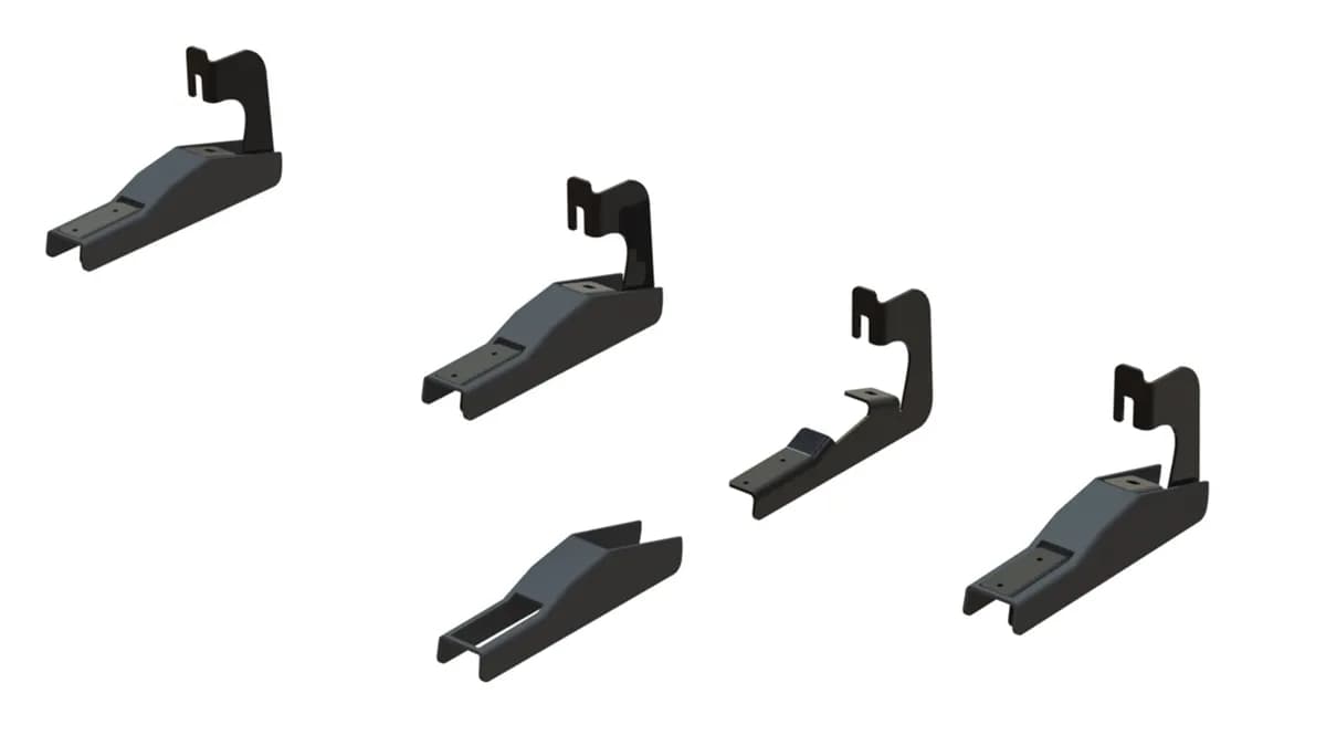 T3 Running Board Mounting Bracket; Steel; Black Powder Coat Finish;