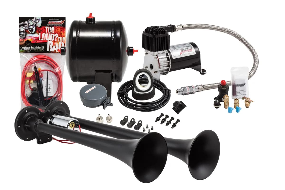 Pro Blaster™ Dual Horn Kit; Black; Includes Horns PN[102-1]/ 120 PSI Air Compressor PN[6260RC]/ 0.5 Gallon Air Tank PN[6260RT];