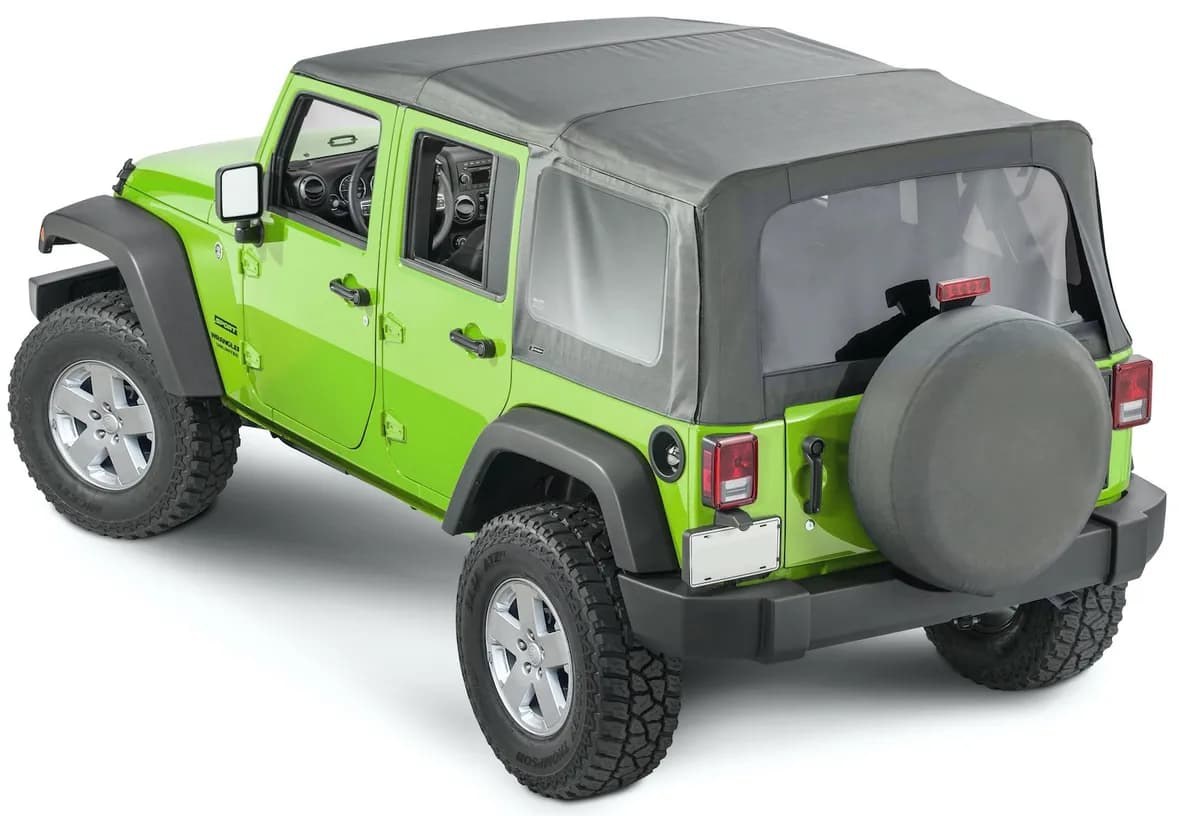 Tops and Covers 2010-2018 Replacement 4 Door, No Doors Skins, Tinted Glass Black Diamond