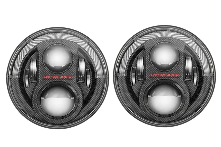 8700 Evolution j2 Model 12v DOT LED High & Low Beam Headlights With Carbon Fiberbezel(2 Light Kit)