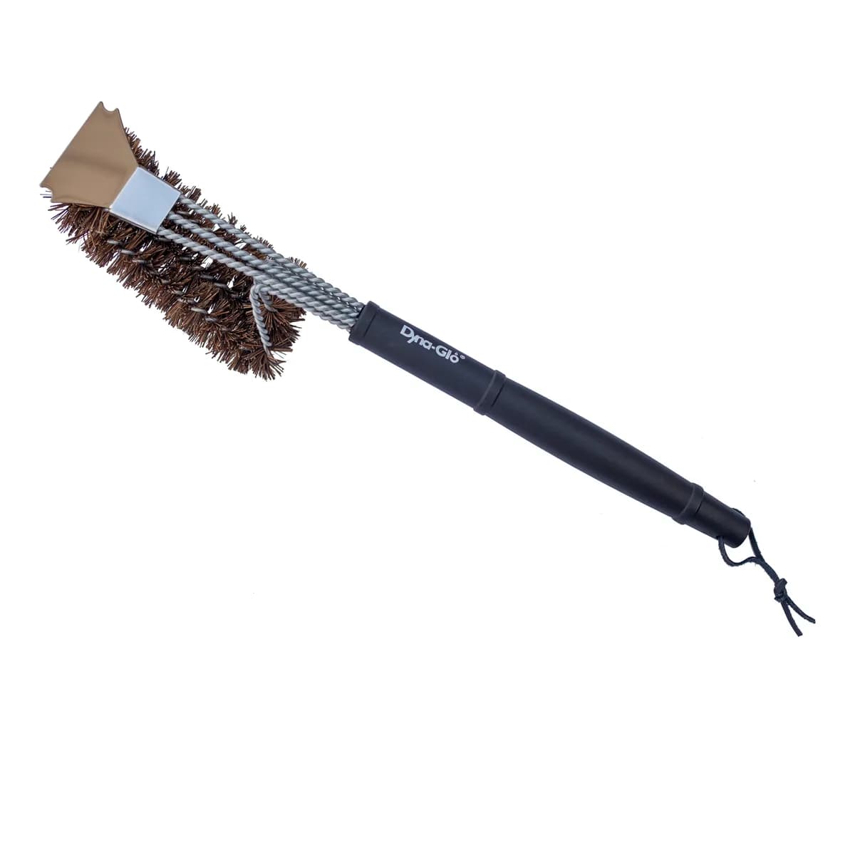 18in Grill Brush With Palmyra Bristles And Stainless Steel Scraper