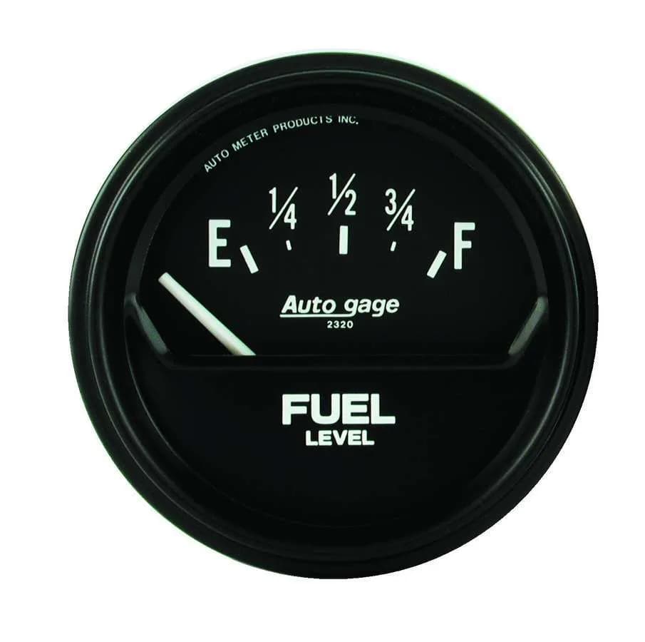 Gauge, Fuel Level, 2 5/8", 0OE to 90OF, Elec, Black, AutoGage