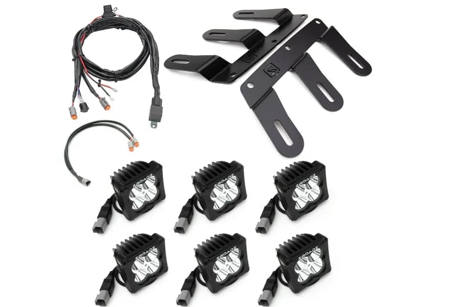 21c Bronco Front Bumper OEM Fog LED Kit Incl(6)3in White Zroadz LED Pod Lights & Universal Harness