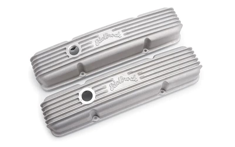 Valve Cover, Classic Aluminum, Chevy 262-400 V8 1959-1986, Combo Breather Hole and Oil Fill Hole, Satin