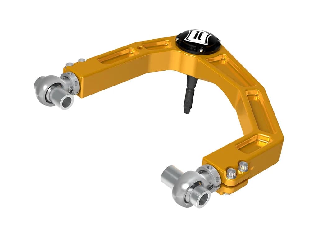 ICON 2024-2025 Toyota Tacoma/2024-2025 Toyota Land Cruiser 250 Series/2024-2026 Lexus GX550/2025-2026 Toyota 4Runner, Front, Billet Upper Control Arms w/ Delta Joint Pro, Gold Anodizing