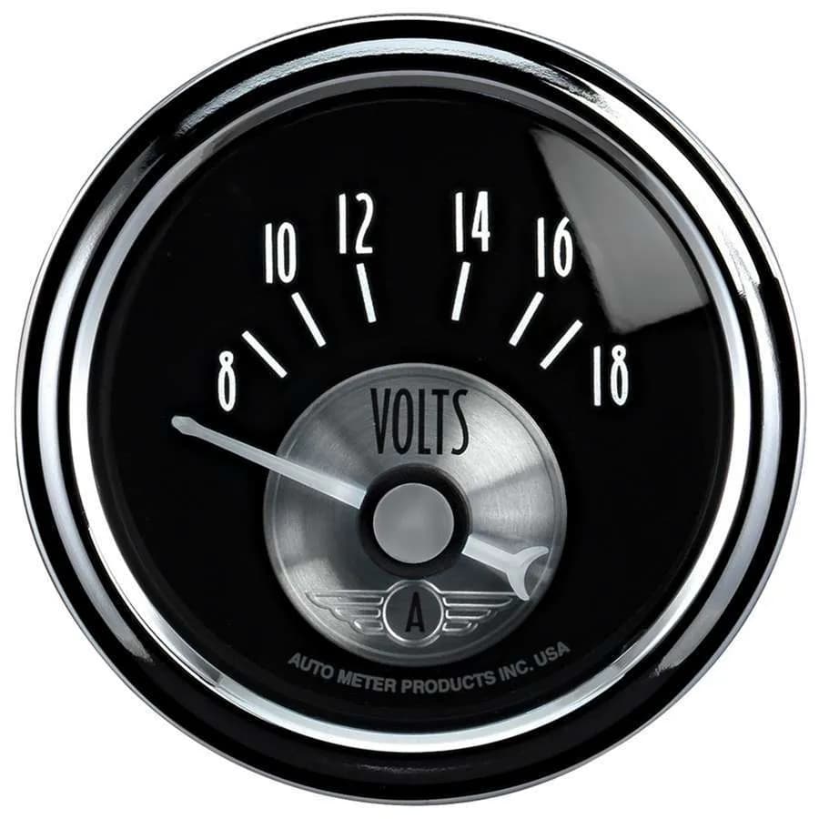 Gauge, Voltmeter, 2 1/16", 18V, Elec, Prestige Blk. Diamond