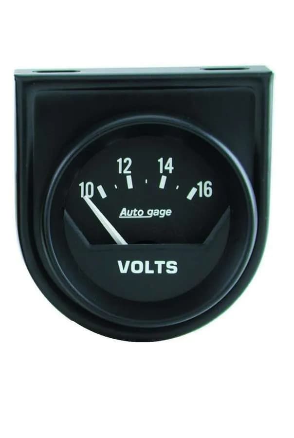 Gauge Console, Voltmeter, 2", 16V, Short Sweep, Black, AutoGage