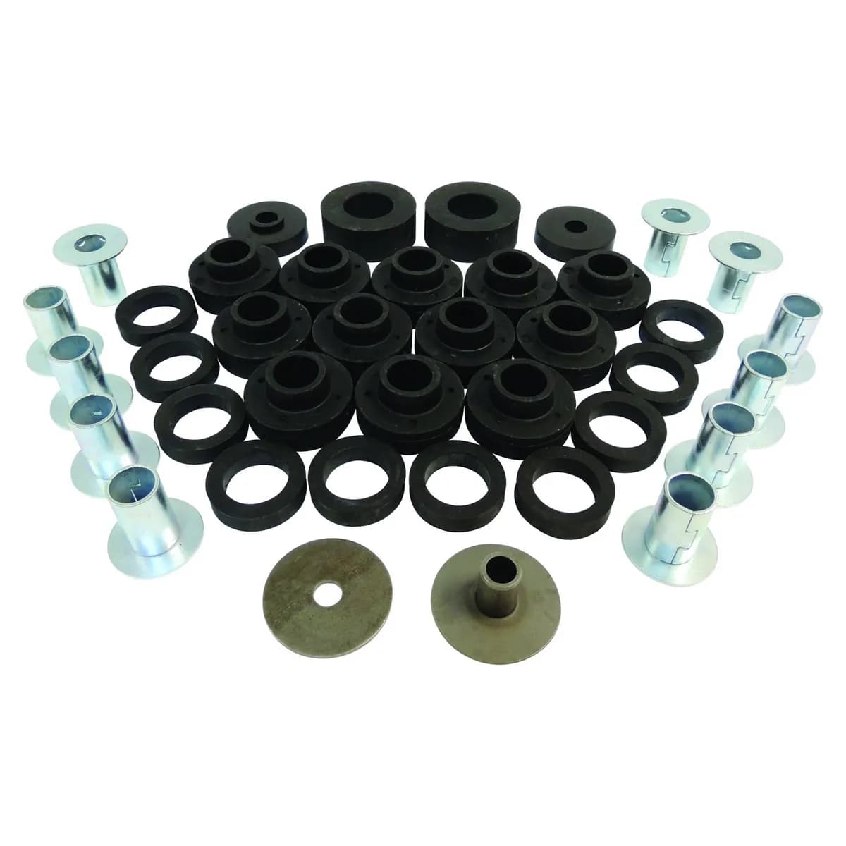Body Mounting Kit; Incl. Mount Bushings/Retainers/Washer/Bushings; w/Steel Body;