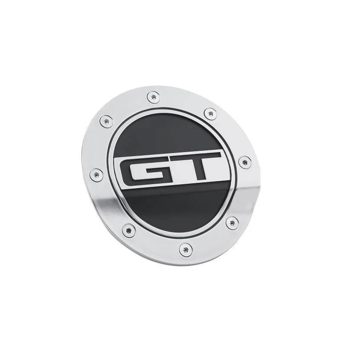 Comp Series Fuel Door; Silver w/Black Accents; GT Logo;