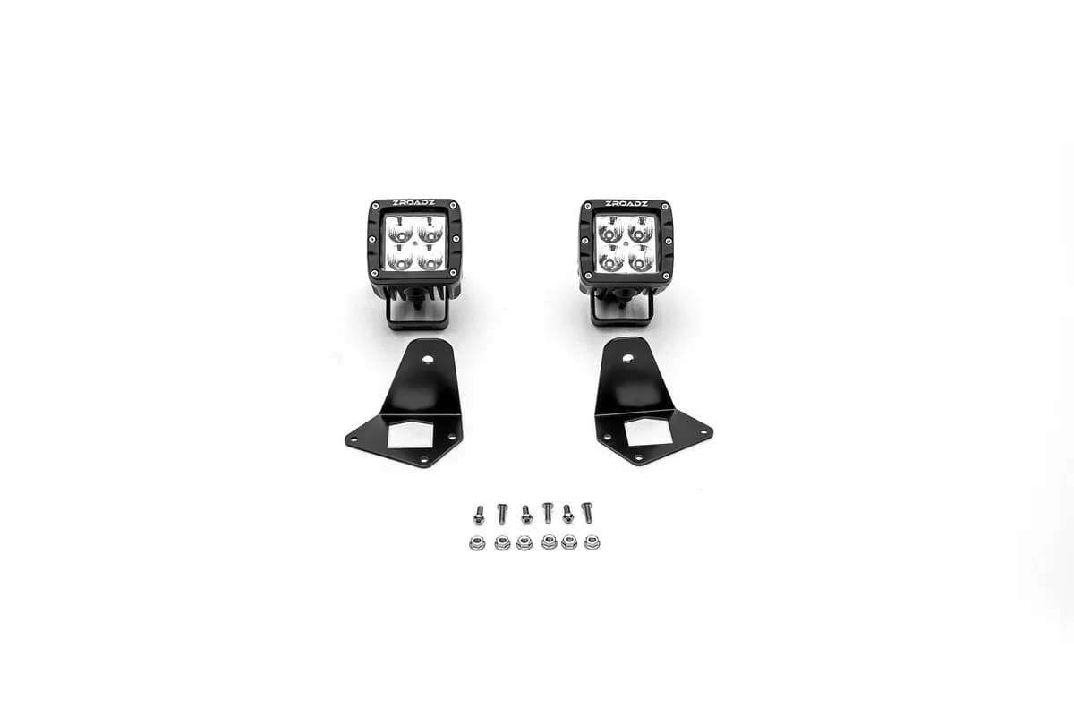 ZROADZ Side Mount For Front Roof Mounts w/2 - 3in Cube Pod Work Lights - JT/JL