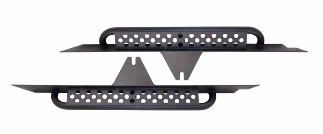 Black textured powder coat, 3/16 in. steel, 2in. Diameter, .120 wall tubing, Stainless steel hardware