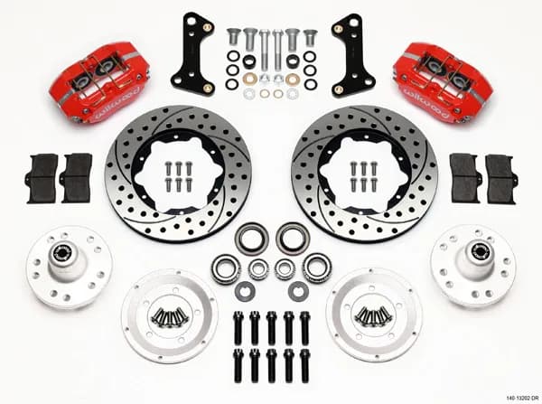 Wilwood DP-DB Front Kit 11.00in Drilled Red 67-69 Camaro 64-72 Nova Chevelle