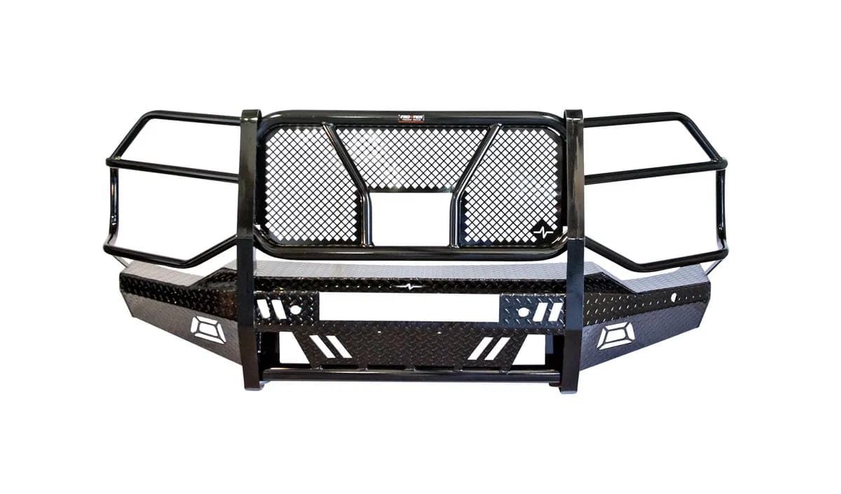 Original Front Bumper Replacement; Black Powder Coated; Accommodates Factory Sensors; Accommodates Factory Camera; Light Bar Compatible;